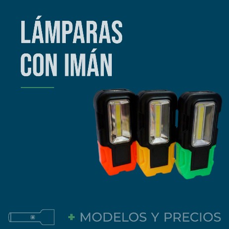 lampara con iman en color verde con negro