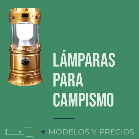 lampara led para campismo en color dorado